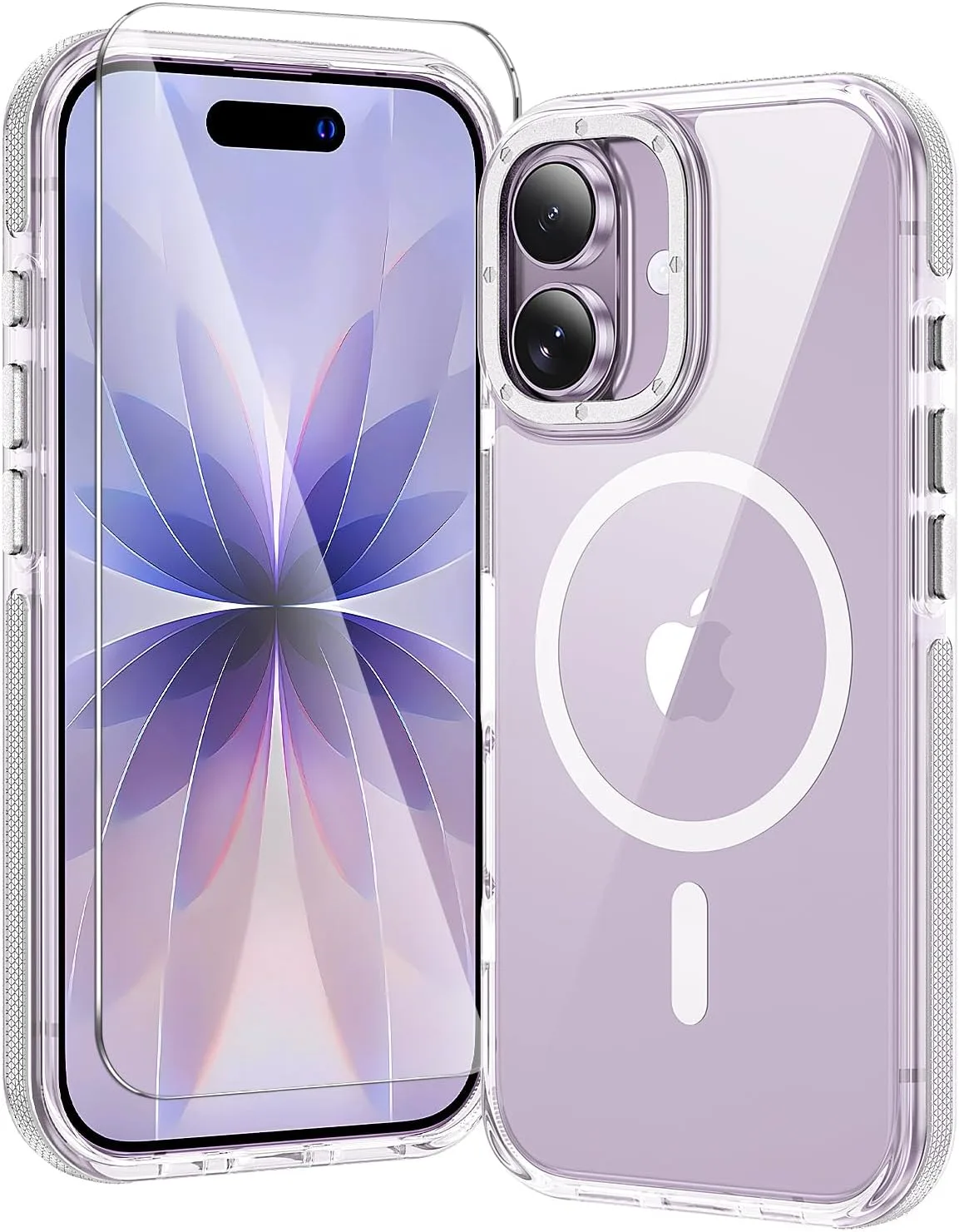 toushion 2 in 1 for iPhone 17 Case Clear Bumper