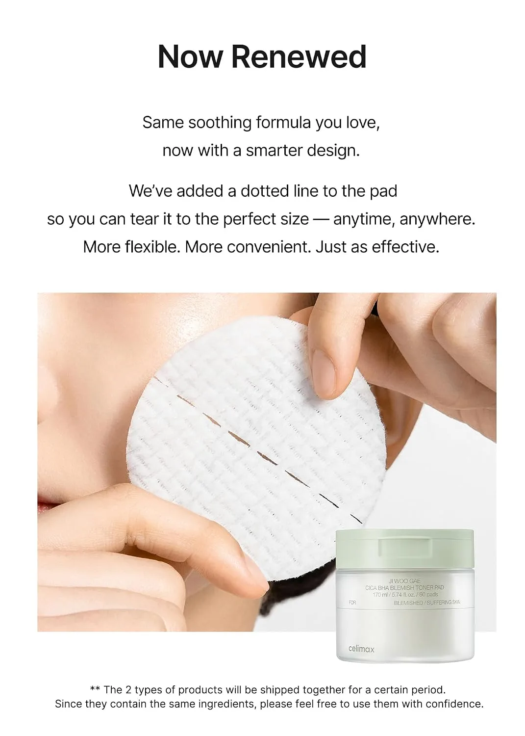 celimax Ji.Woo.Gae CICA BHA Blemish Toner Pad, 60 Pads