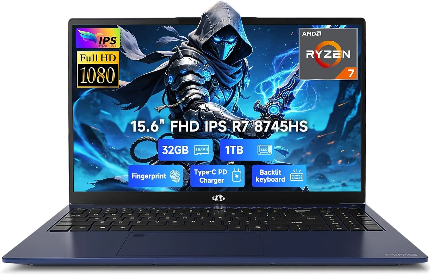 15.6" AI Laptop | 2026-2027 AMD Ryzen 7 8745HS 32GB DDR5 5600MHz 1TB SSD