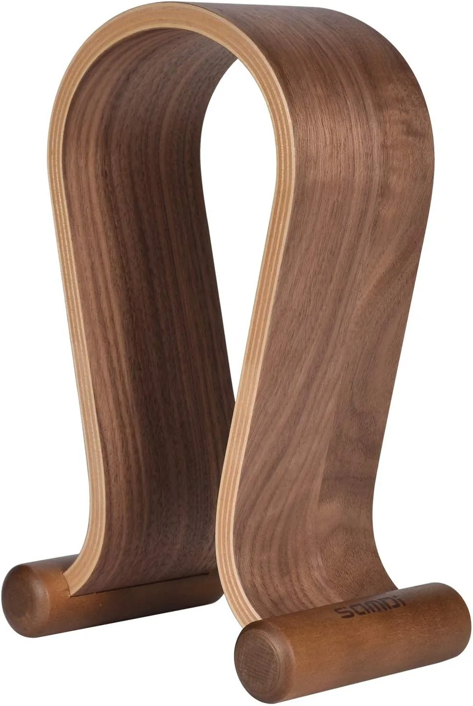 Soporte para audífonos Samdi de madera nogal