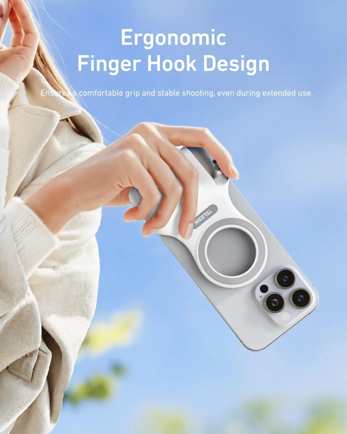 TELESIN Magnetic Phone Camera Grip & C03 Magnetic Selfie Light Creator Kit