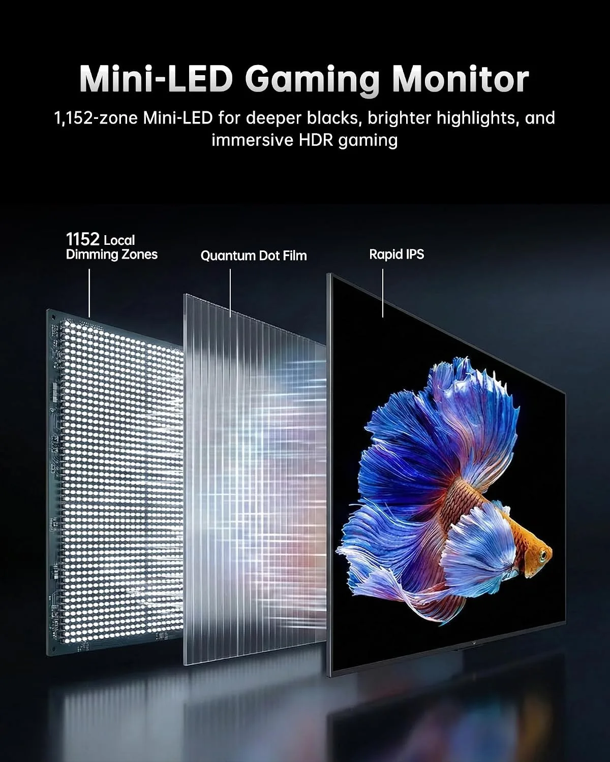 KTC M27T6S 27 Inch Gaming Monitor, 1440P Mini LED Monitor 210Hz, HDR 1000