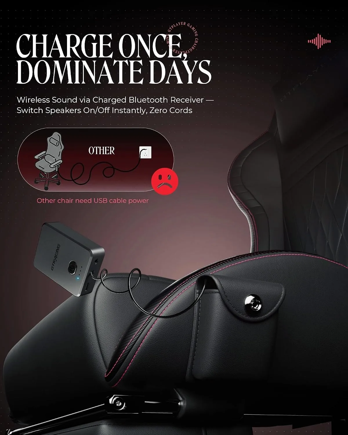 GTPLAYER Gaming Chair, Comfort Computer Office Chair for Adults, Red