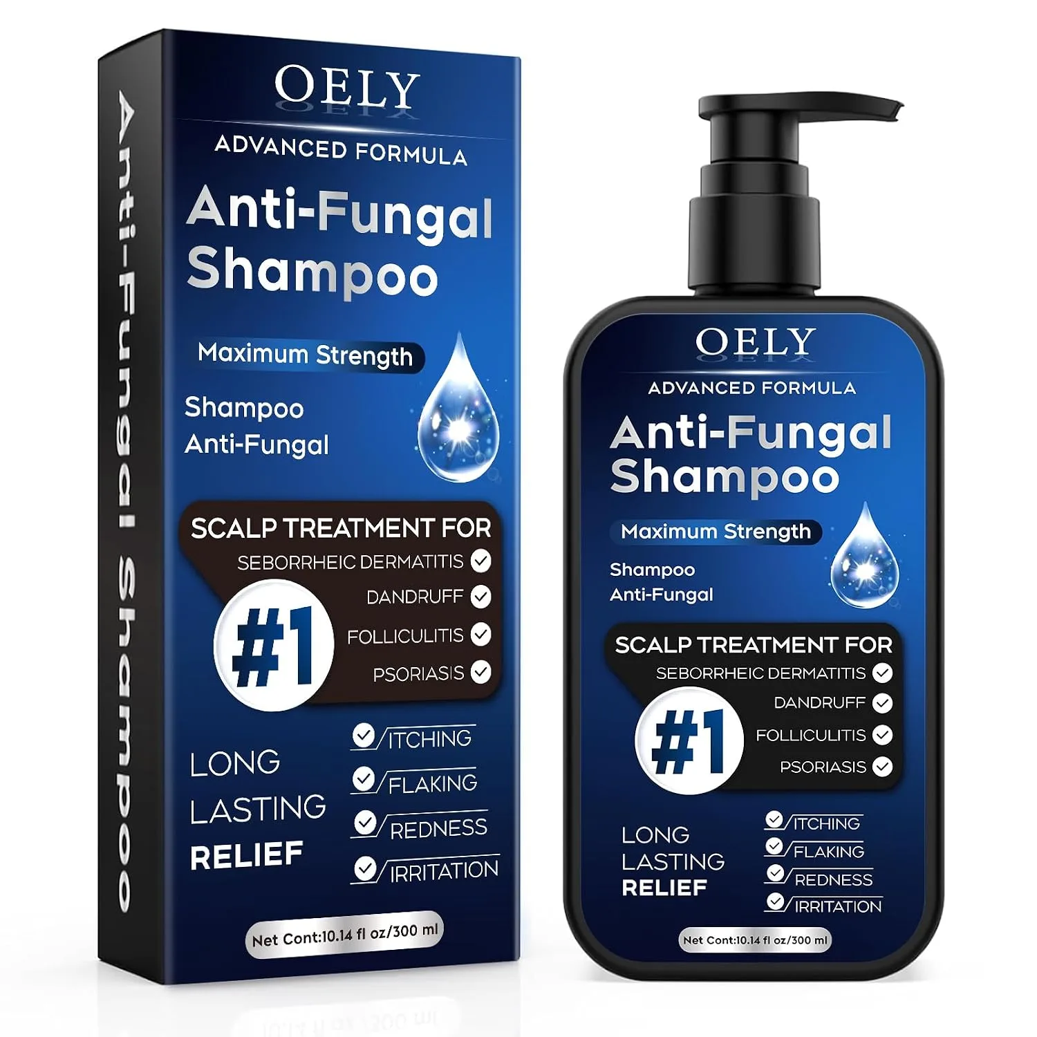 oely Antifungal Shampoo for Seborrheic Dermatitis, Folliculitis - Fresh