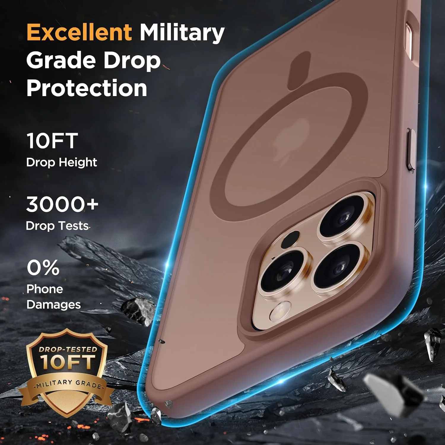 Miracase for iPhone 16 Pro Matte Series Case, Magnetic, Brown