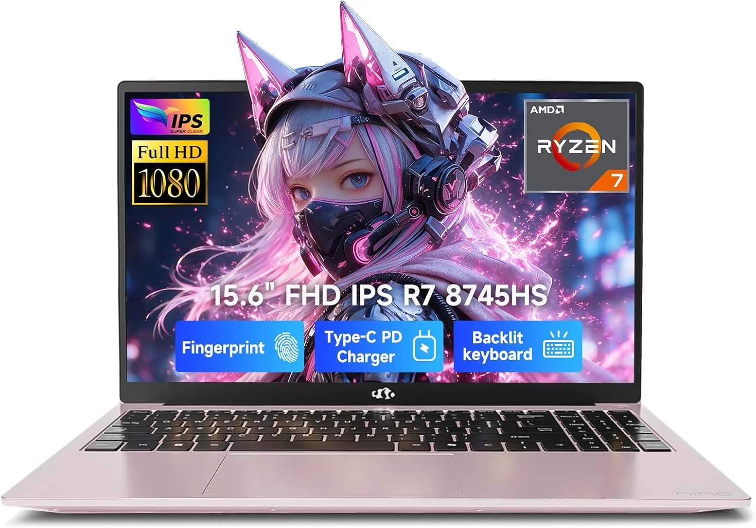 NIMO 15.6" FHD AI-Creator-Laptop, AMD R7 8745HS 8 Cores, 64GB DDR5 1TB SSD