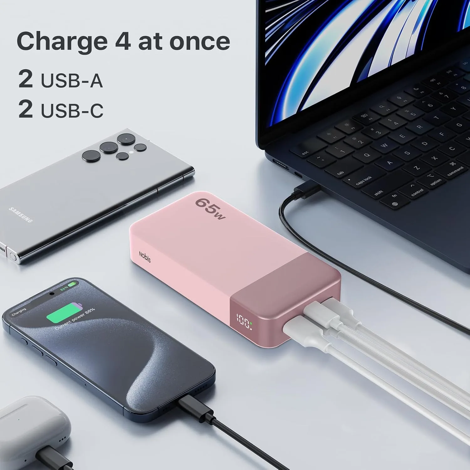 NOBIS Portable Charger 20000mAh 65W Power Bank Fast Charging