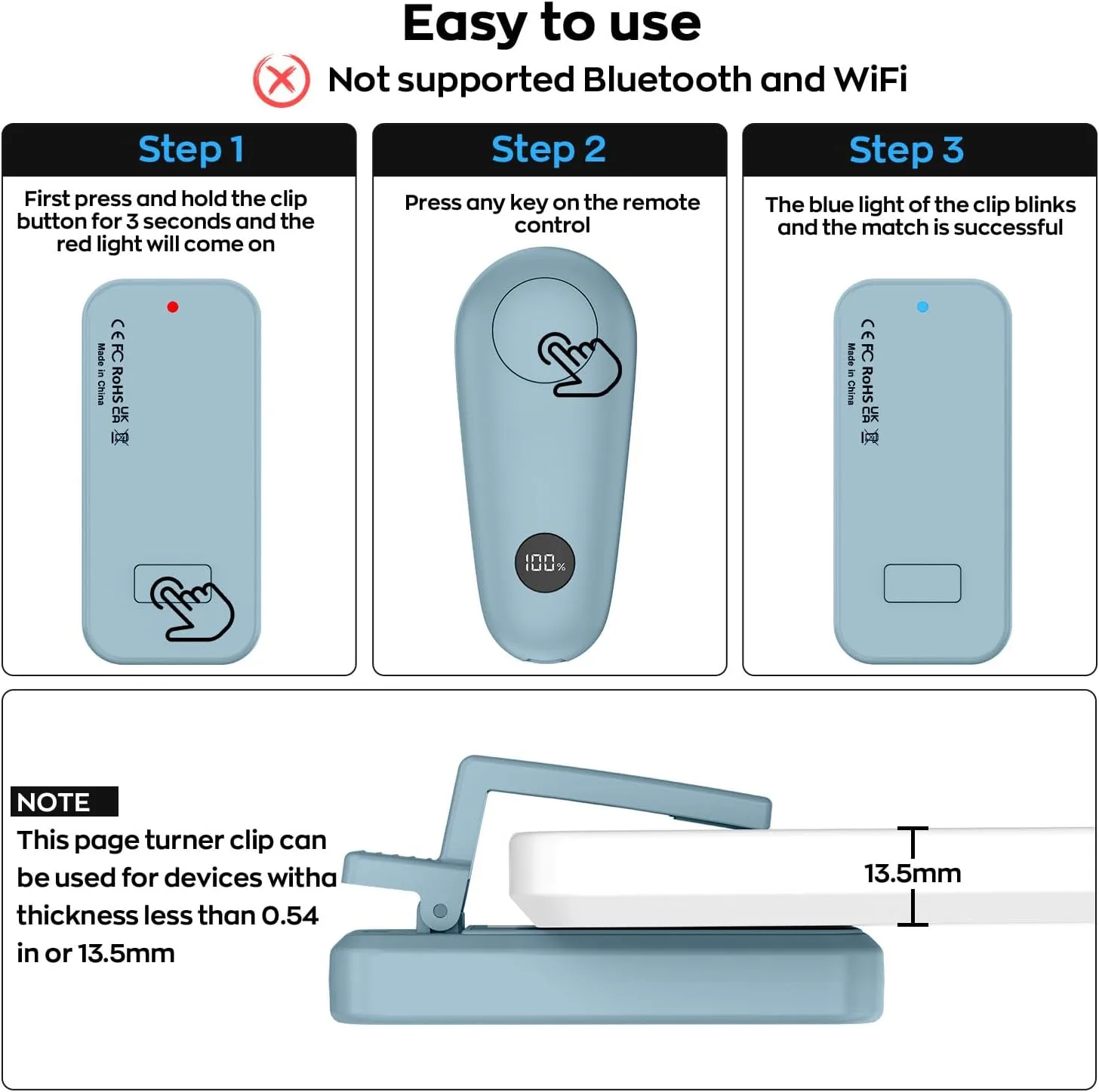 Remote Page Turner for Kindle Paperwhite Scribe Accessories