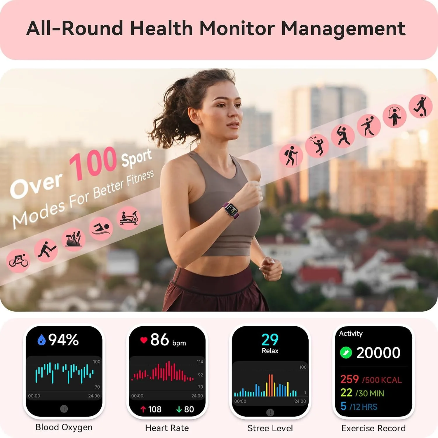 Smart Watch for Women Men, Smartwatch for iPhone & Android Bluetooth (Answer/Call) Built-in Alexa, 1.91" HD Fitness Tracker with 105+ Sport Modes, IP68 Waterproof, Sleep/Heart Rate/Stress Monitor