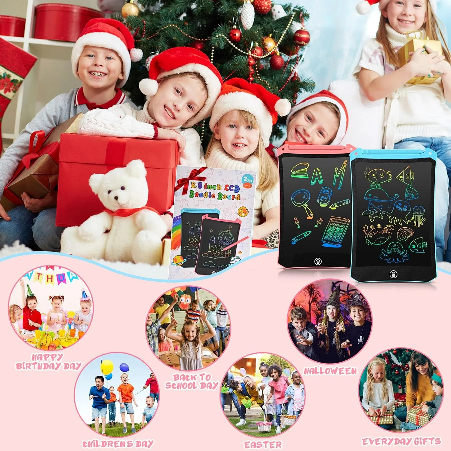EooCoo Kids LCD Writing Tablet, Stocking Stuffers for Toddler, Travel Toys