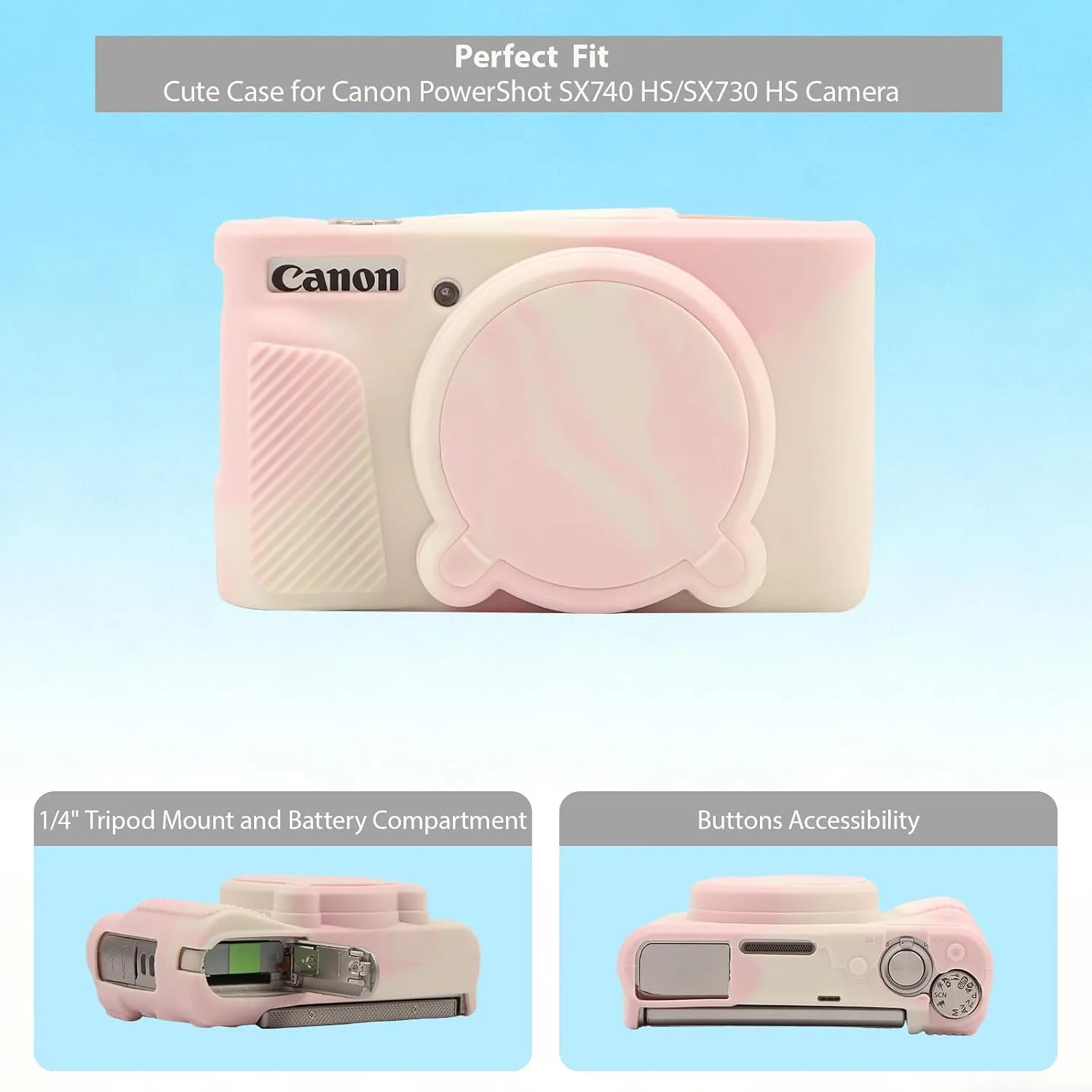 Case for Canon PowerShot SX740 HS, SX730 HS Camera - Misty Pink