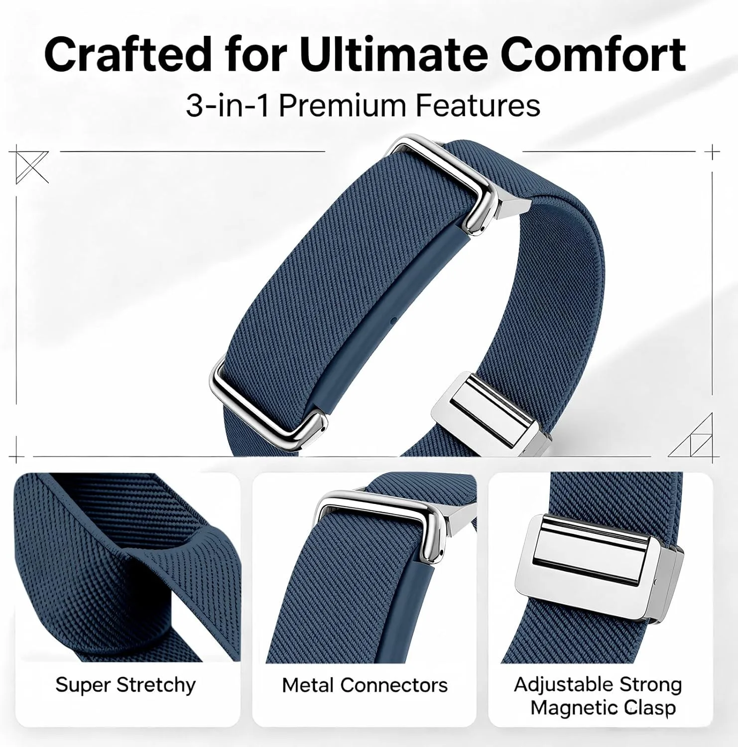 Magnetic Sport Nylon Band Compatible with Google Fitbit Air Active Band