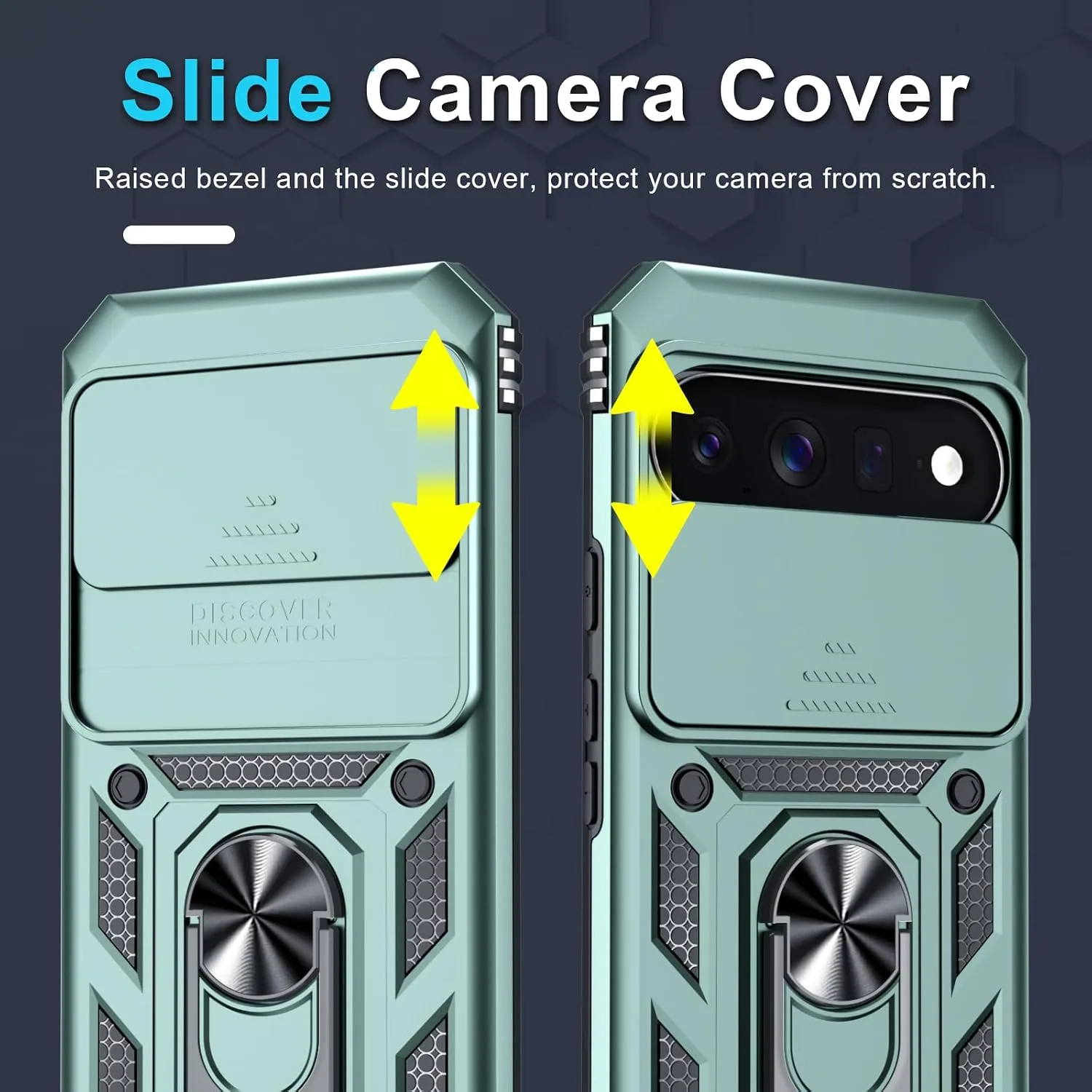 for Google Pixel 11/11 Pro Case Built in Slide Camera Cover,Dark Green