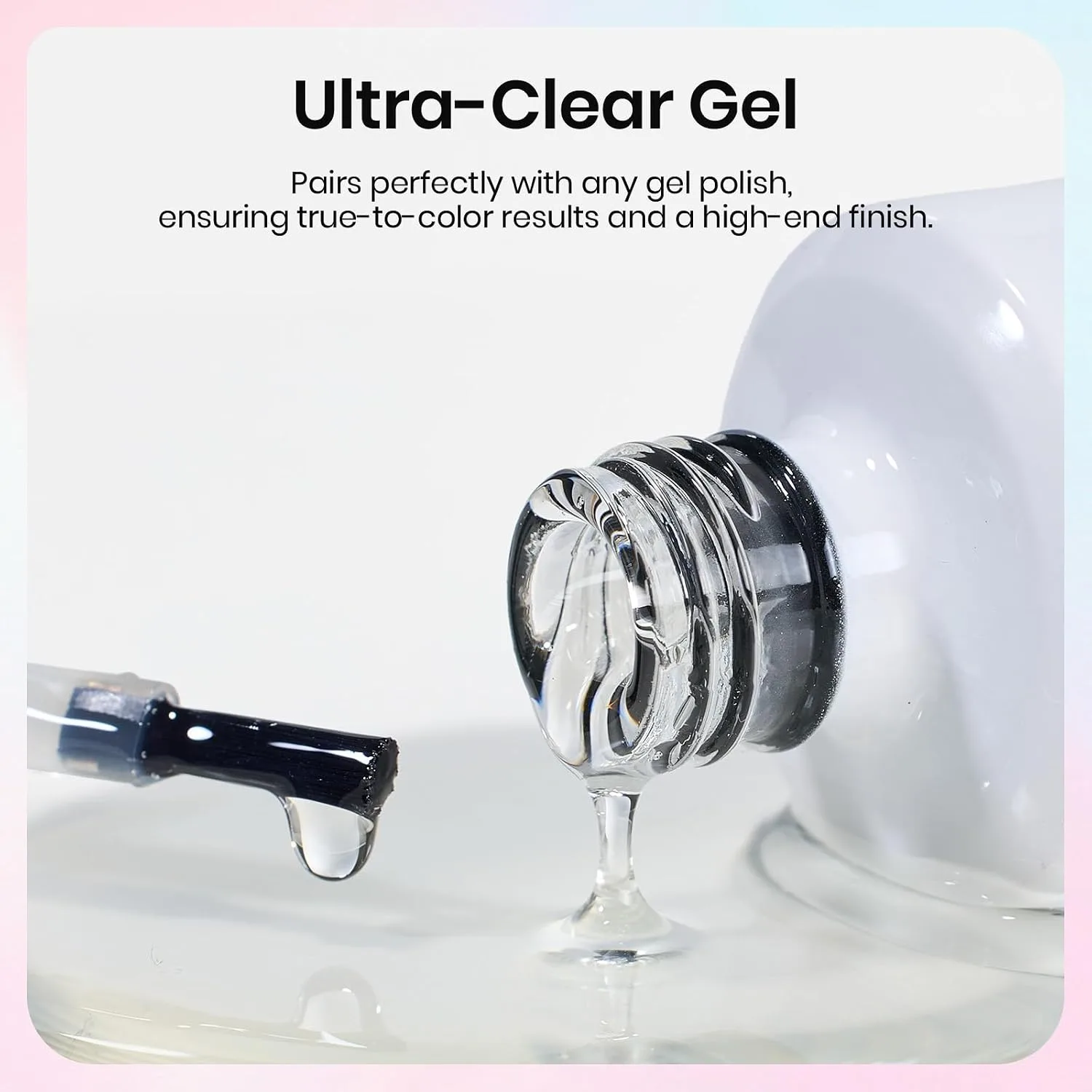 Beetles Blooming Gel Nail Polish 15ml, Clear Blooming Gel for Marble