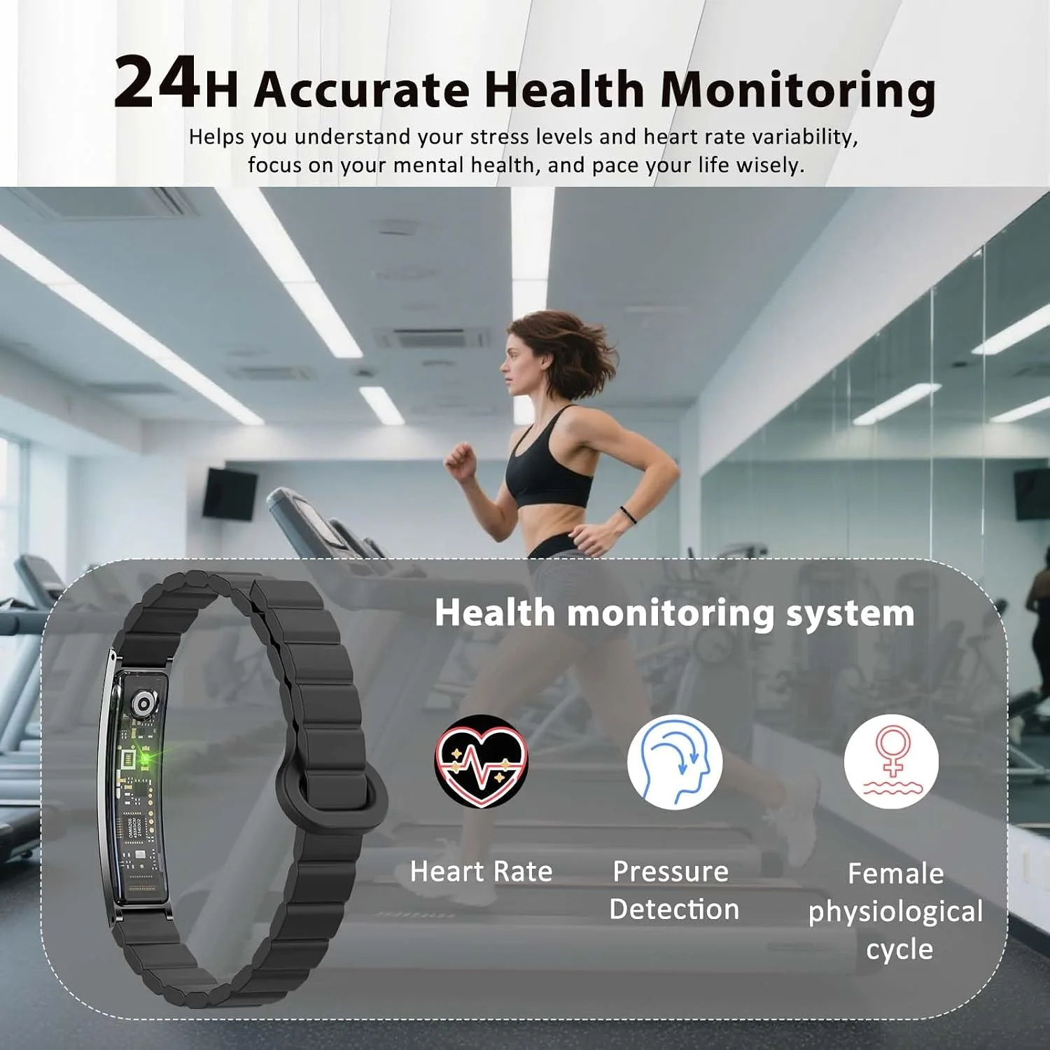 Fitness Health/Calorie Tracker with 2 Bands, Sleep Detection Bracelet