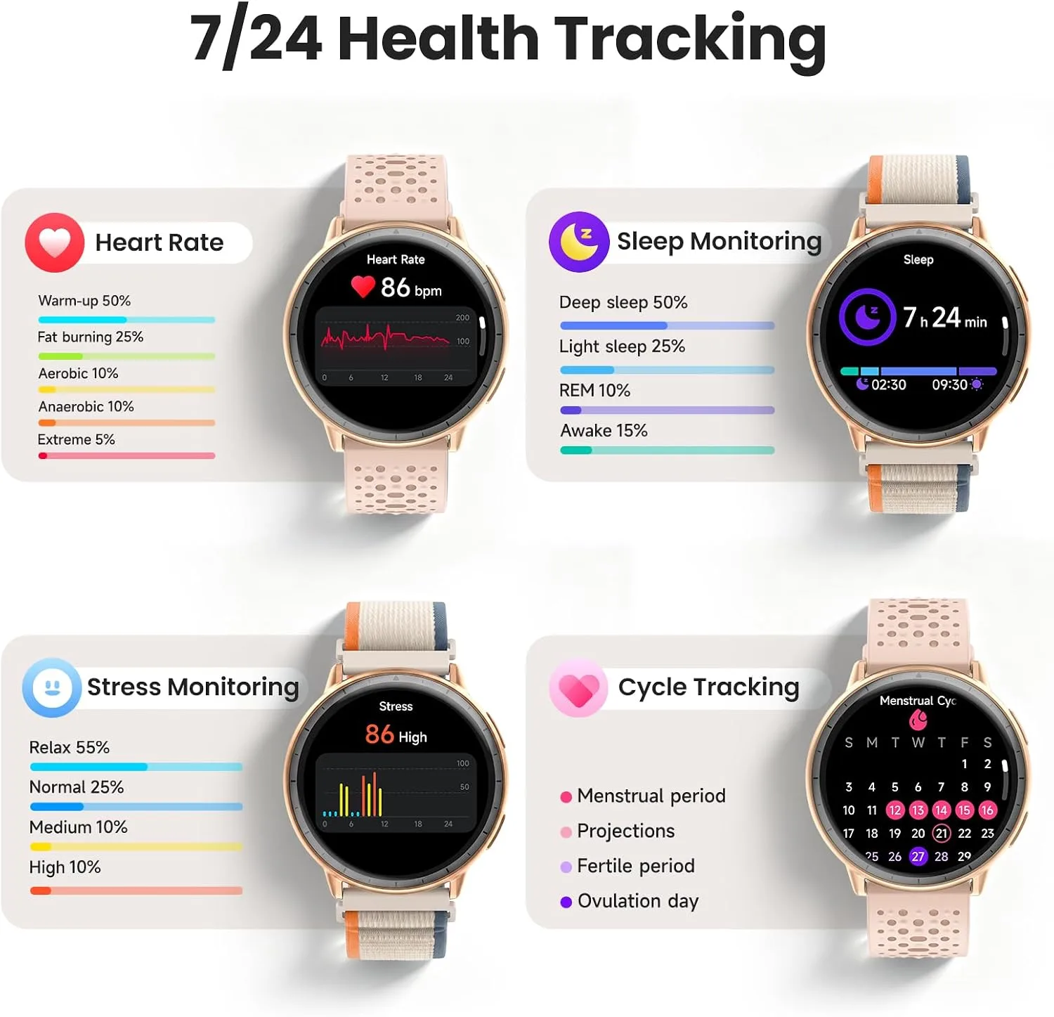 Smart Watch for Women,GPS Built-in,1.3" Ultra-bright AMOLED Display,SOS
