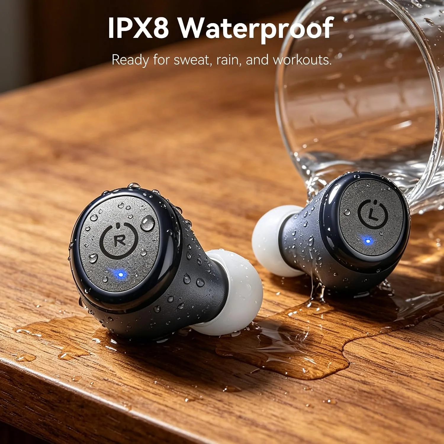 TOZO T10 Wireless Earbuds Powerful Bass Stereo Wireless Charging, APP, IPX8
