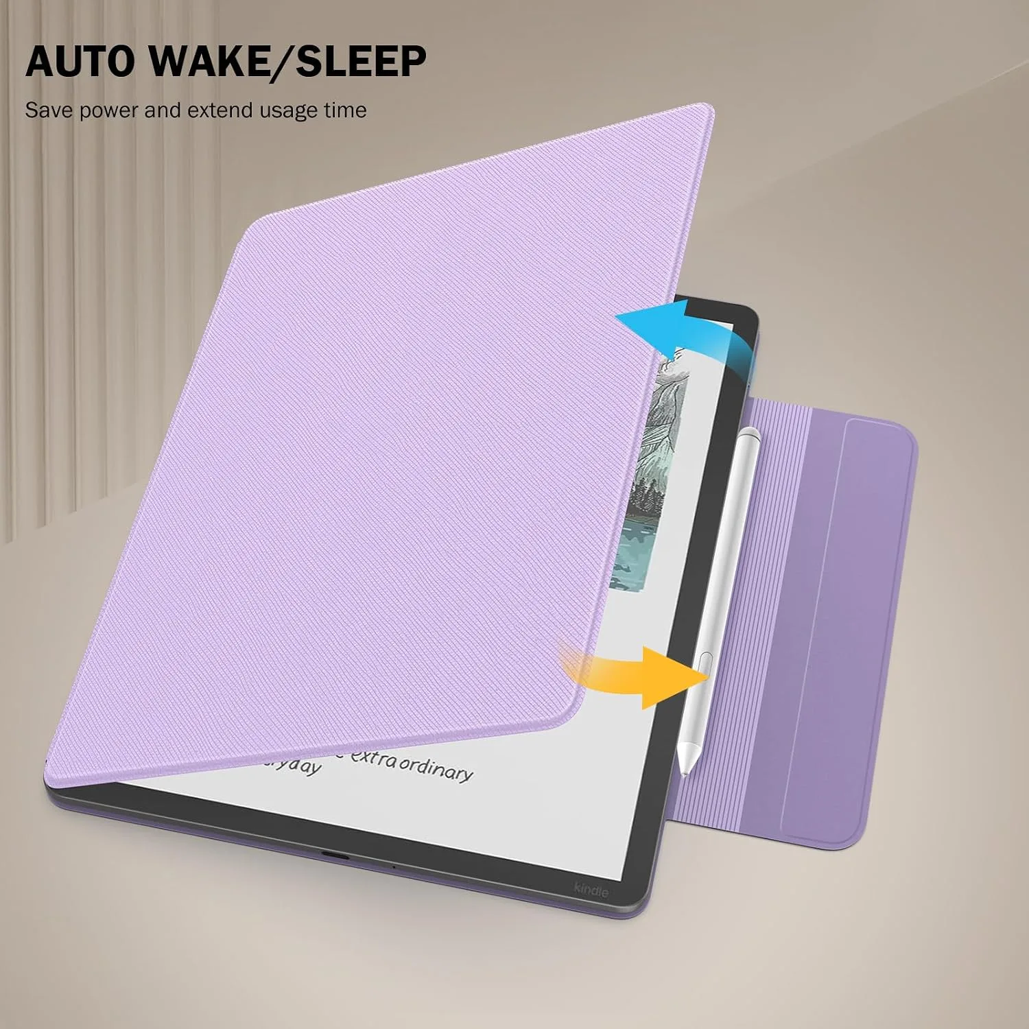 MoKo Magnetic Case for 11" Kindle Scribe 3rd & Colorsoft 1st, Taro Purple