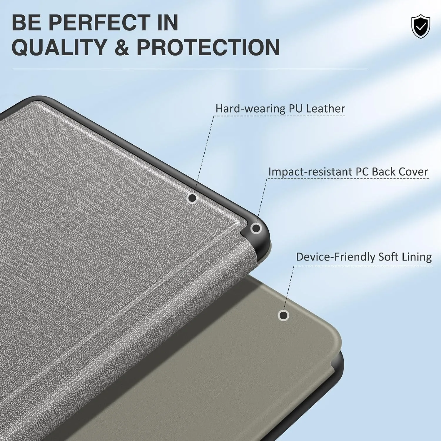 MoKo Case for 7" Kindle Paperwhite 12th Generation 2025/2024, Denim Gray