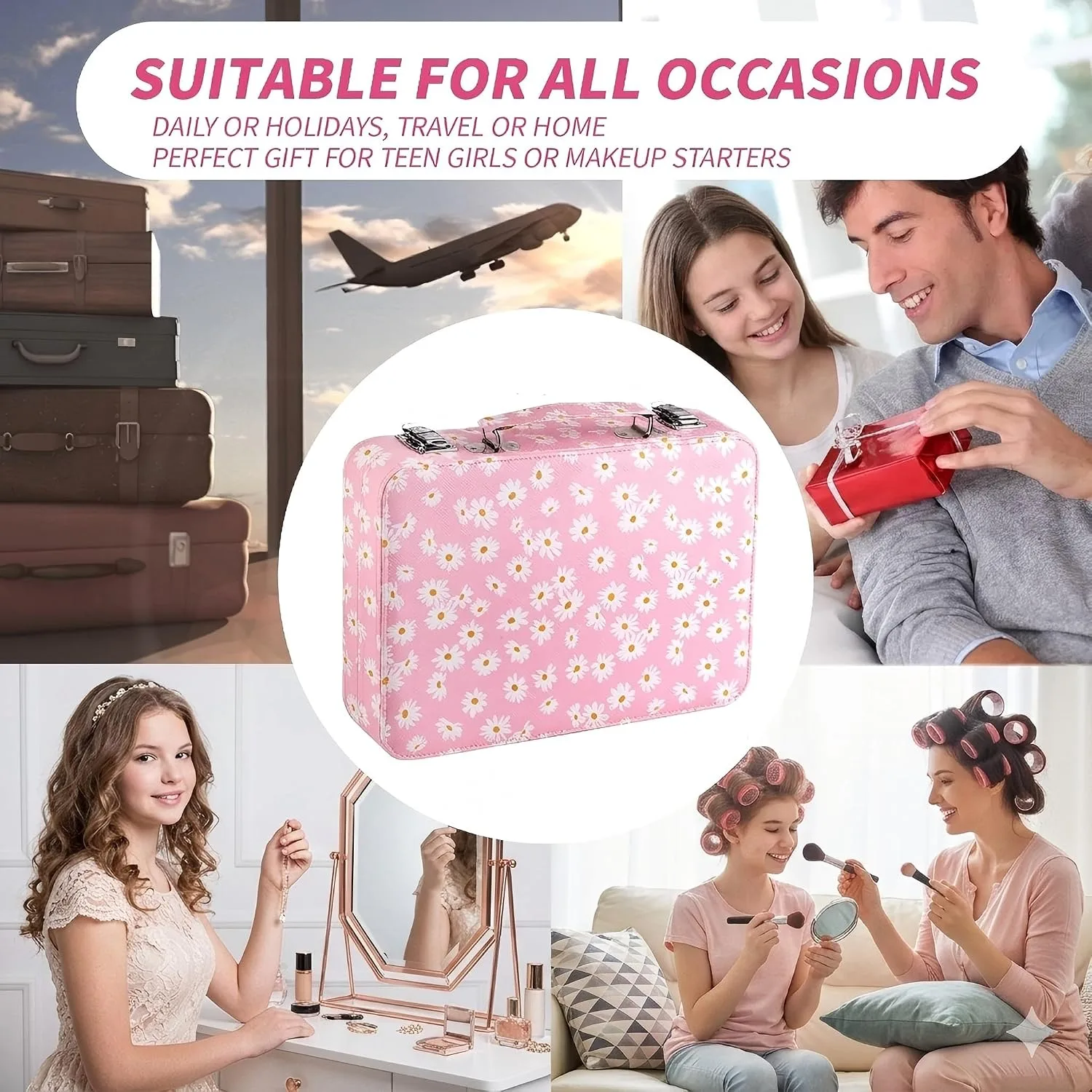 Hot Sugar Makeup Kit Starter Gift Set for Teens and Women (Pink Daisy)