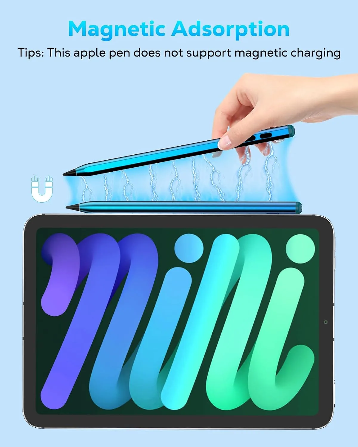 MoKo Stylus Pen for iPad 2018-2026, USB-C Charge Pencil with LED Display