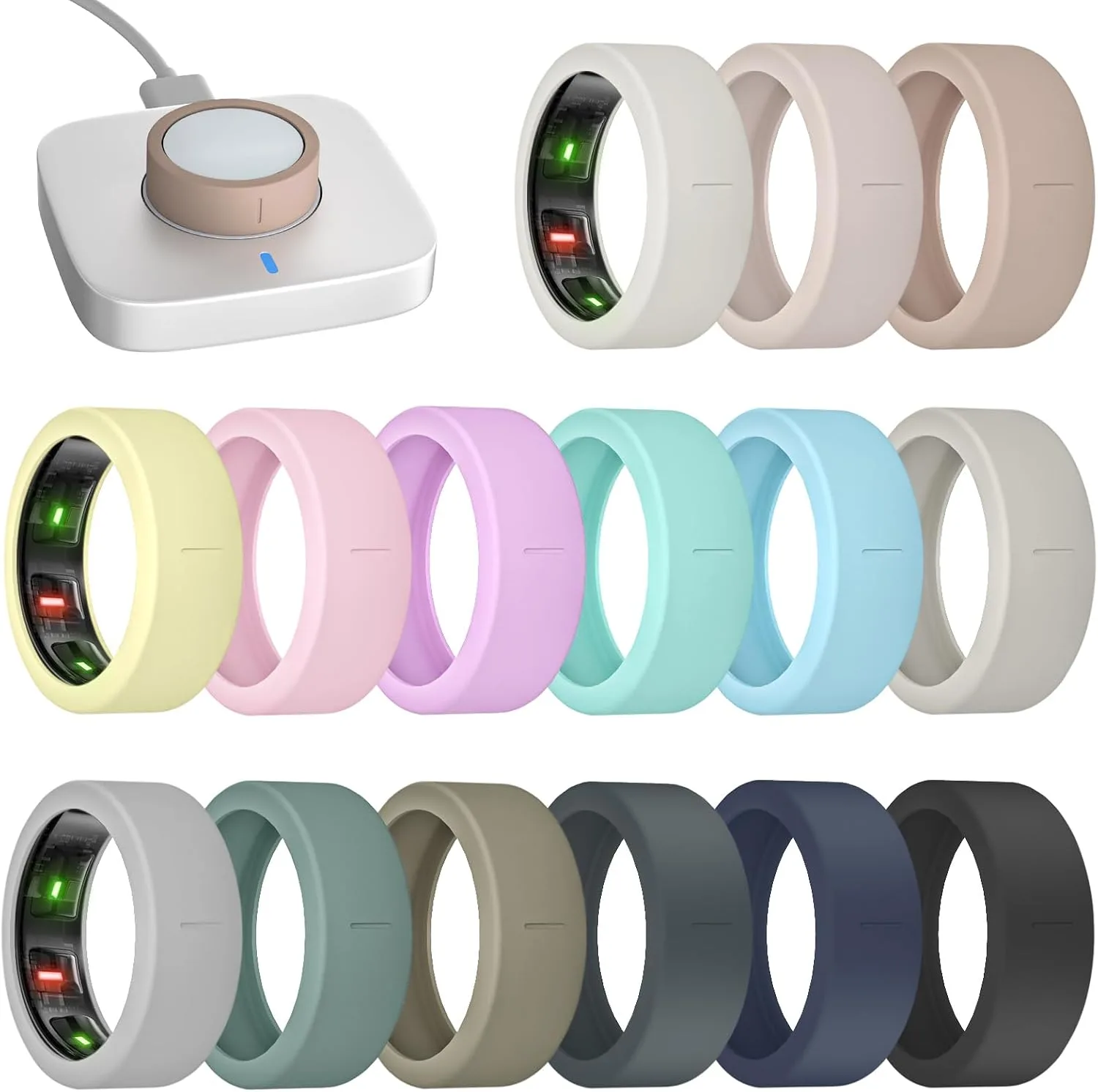15 Pack Ring Covers Compatible with Oura Ring Gen 4/4 Ceramic/Gen 3