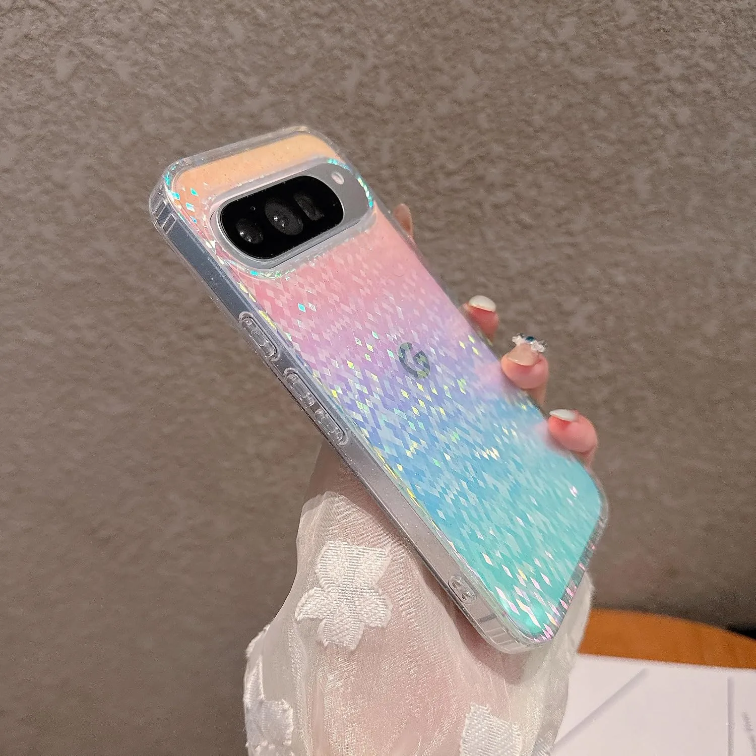 Magnetic for Google Pixel 11/11 Pro Case Women,[Holographic Iridescent Color Changing Effect] Fashion Slim Cute and Unique Matt Protective Phone Cover for Pixel 11/11 Pro