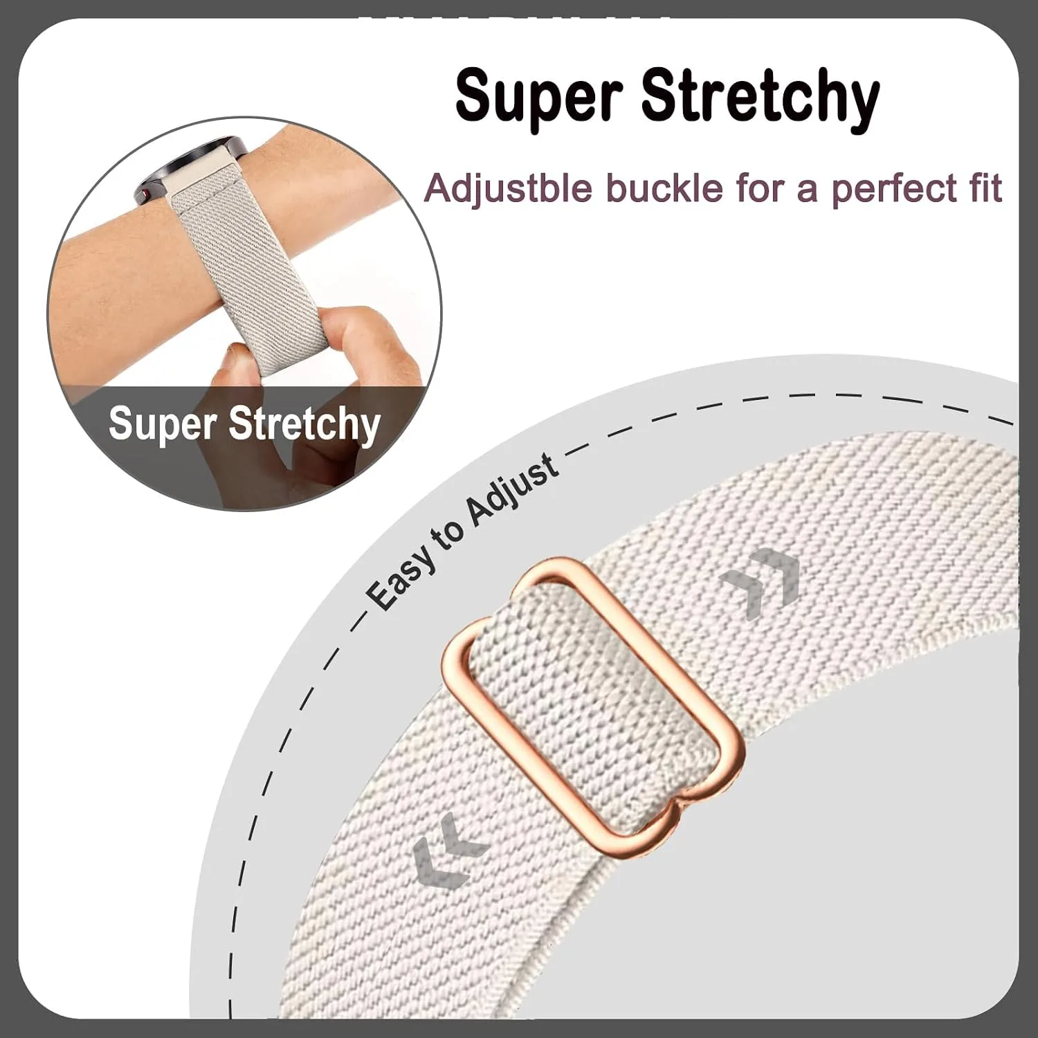 4 Pack Stretchy Watch Bands Compatible with Woneligo/Fitpolo Smart Watch IDW13, 22mm Loop Nylon Elastic Fabric Strap for FITVII H56/ENOMIR ID208BT/TOOBUR IDW16/MILOUZ IDW19 Watch Women Men