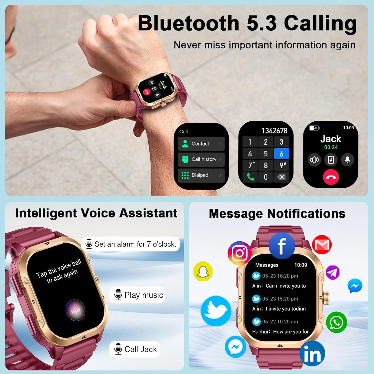 Smart Watch for Men (Answer/Make Calls), 2.06" GPS Fitness Smart Watch