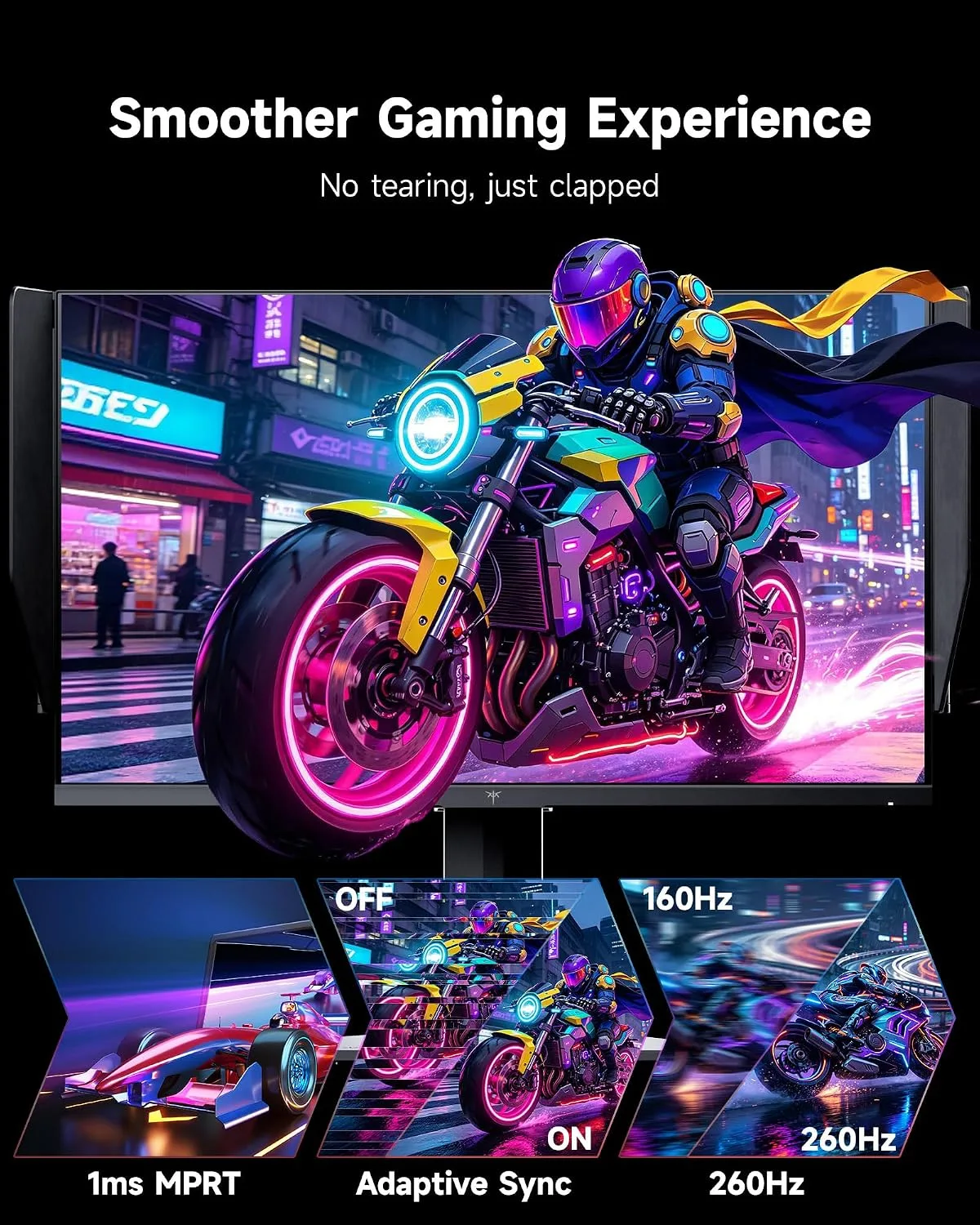 KTC 24 Inch Gaming Monitor, 2K 240Hz (oc 260Hz) Monitor Fast IPS, 24M1
