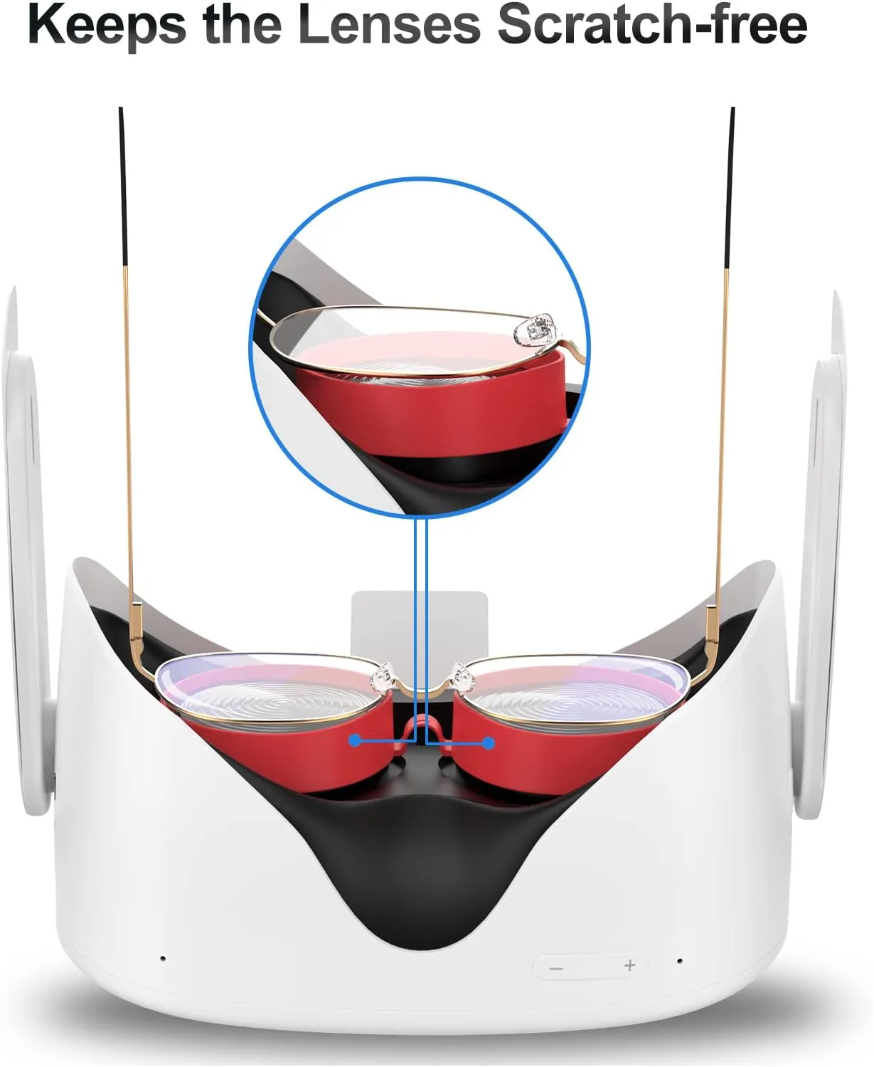 SUPERUS Lens Protector Compatible with Oculus/Meta Quest 2, Glasses Spacer - Anti-Scratch VR Accessories to Prevent Your Glasses from Scratching VR Lenses (Red)