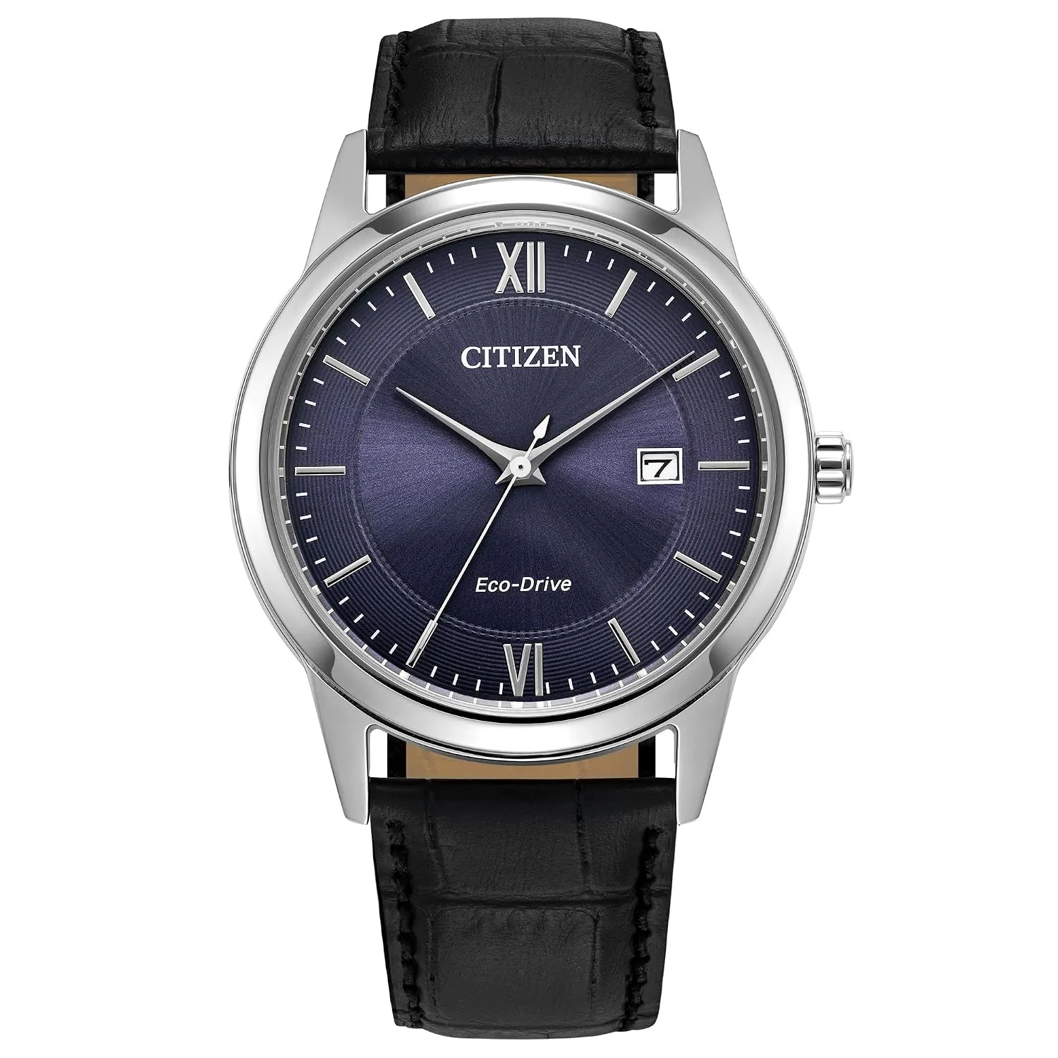 Citizen Men's Classic Eco-Drive Leather Strap Watch, 3-Hand Date