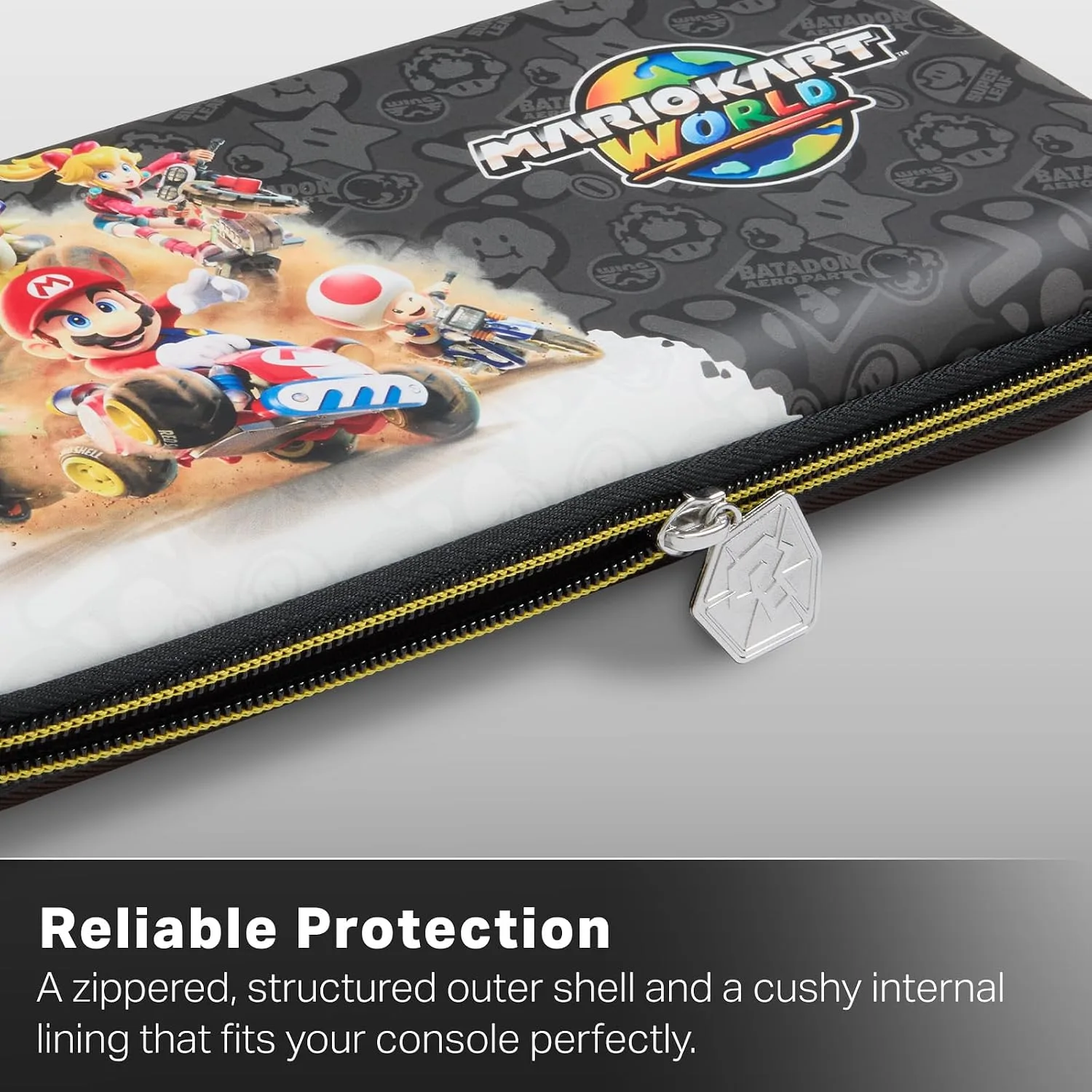 PowerA Slim Case for Nintendo Switch 2 - Mario Kart World, Officially Licensed, Protective Case, Holds 10 Game Cards, Padded Screen Protector, Built-in Play Stand