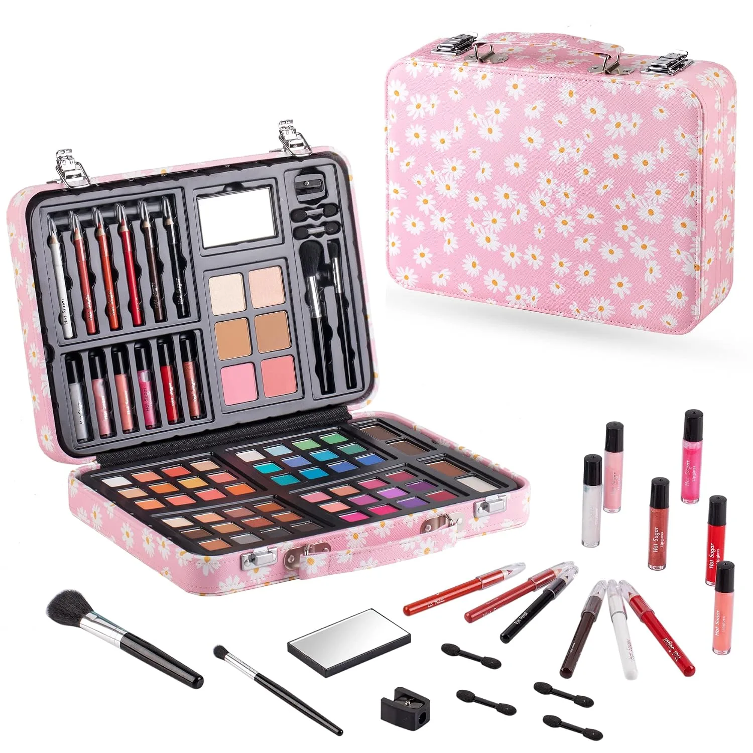 Hot Sugar Makeup Kit Starter Gift Set for Teens and Women (Pink Daisy)