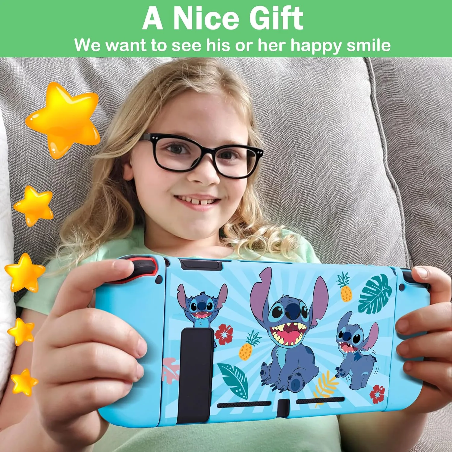 Xcitifun Case Designed for Nintendo Switch for Girls Boys Kids Soft Slim TPU Switch Cases Cute Kawaii Character Cartoon Protective Shell Cover Compatible with Nintendo Switch 2017 - Three Dogs