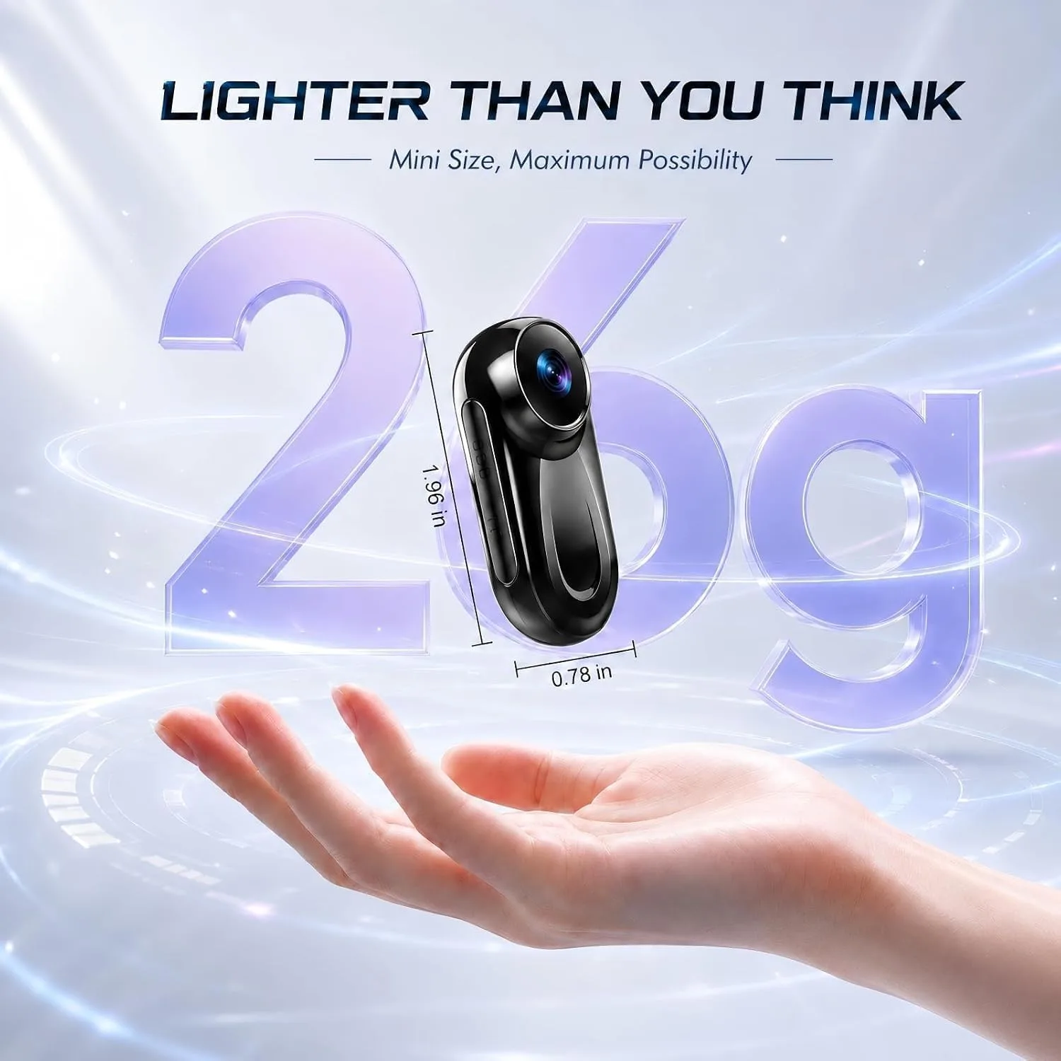 Mini Body Camera 1080P, Thumb Action Camera 512G for Motorcycle/Bike