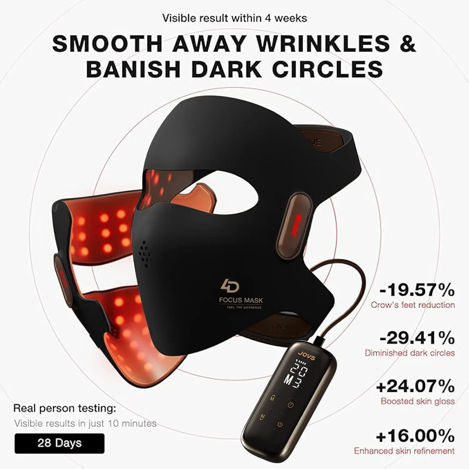 JOVS 4D Laser Light Therapy Mask, Black