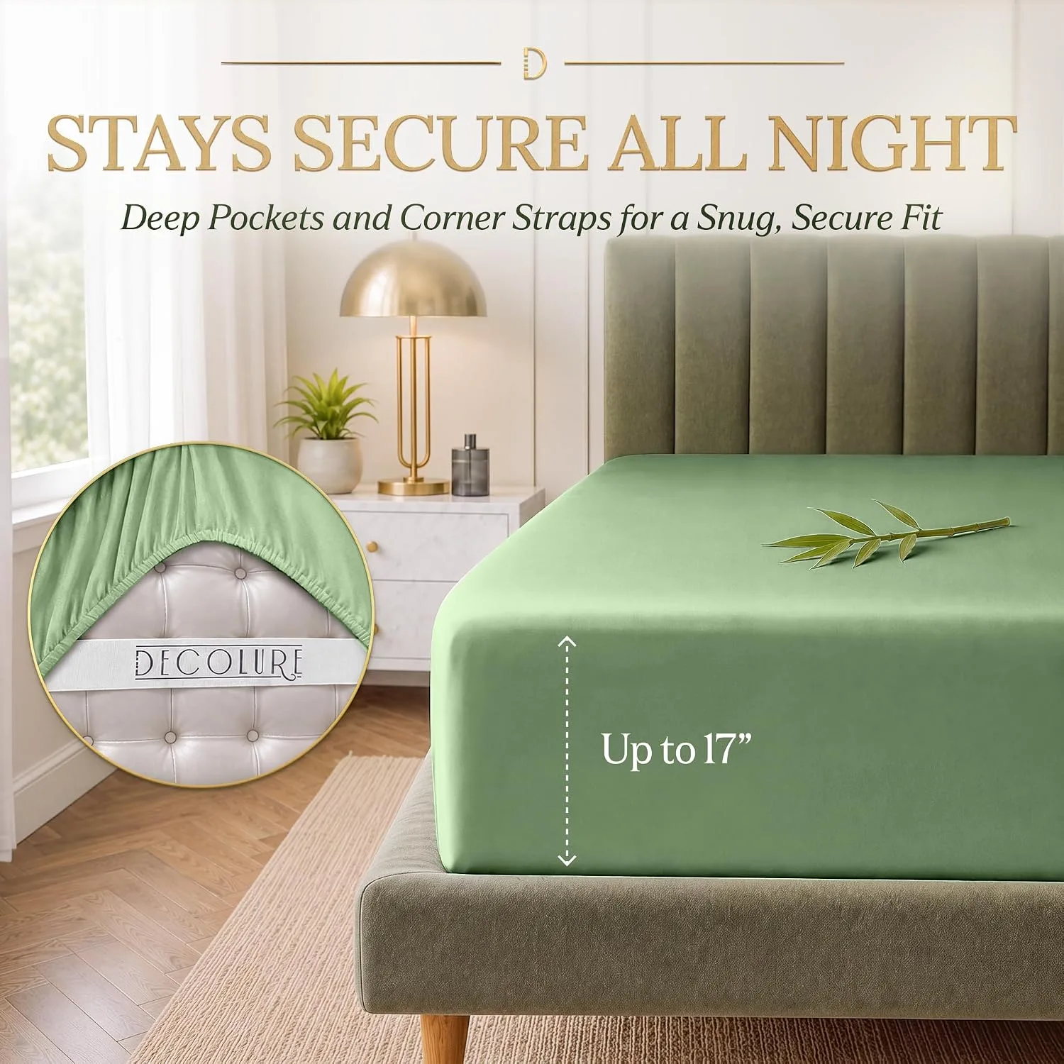 DECOLURE 100% Viscose from Bamboo Sheets King Size | 6 Pc Cooling Bed Set