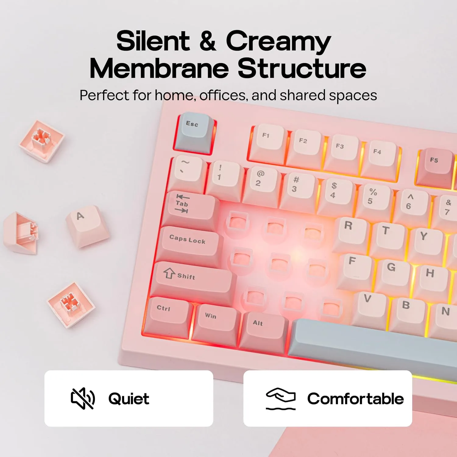 MechLands Aula S102 Membrane Gaming Keyboard w/Number Pad, 100% Full Size