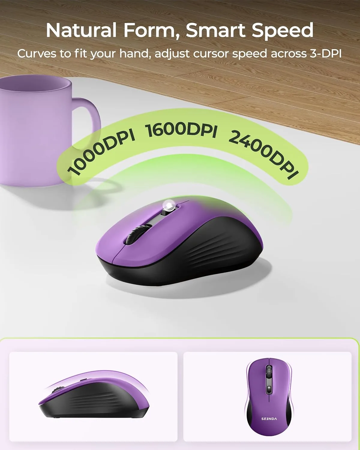 seenda COE200 Wireless Bluetooth Keyboard and Mouse Combo with Wrist Rest