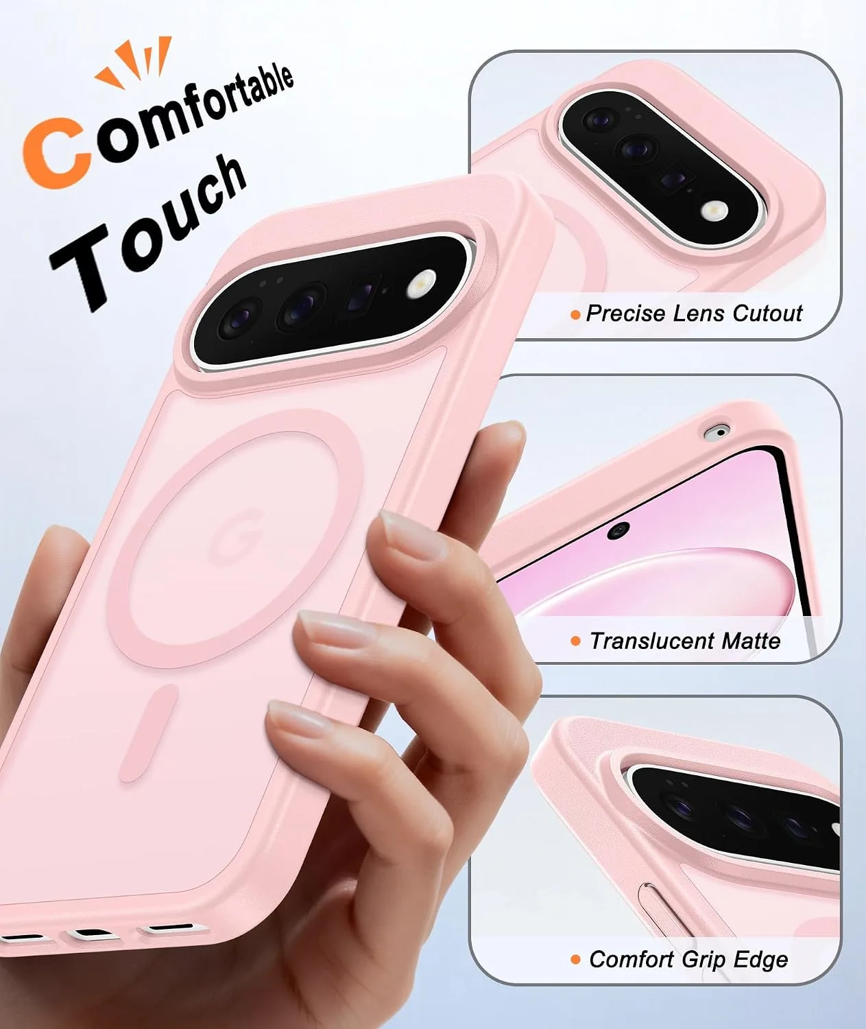 FNTCASE for Google Pixel 11 Pro XL Case Fit for MagSafe Light Pink