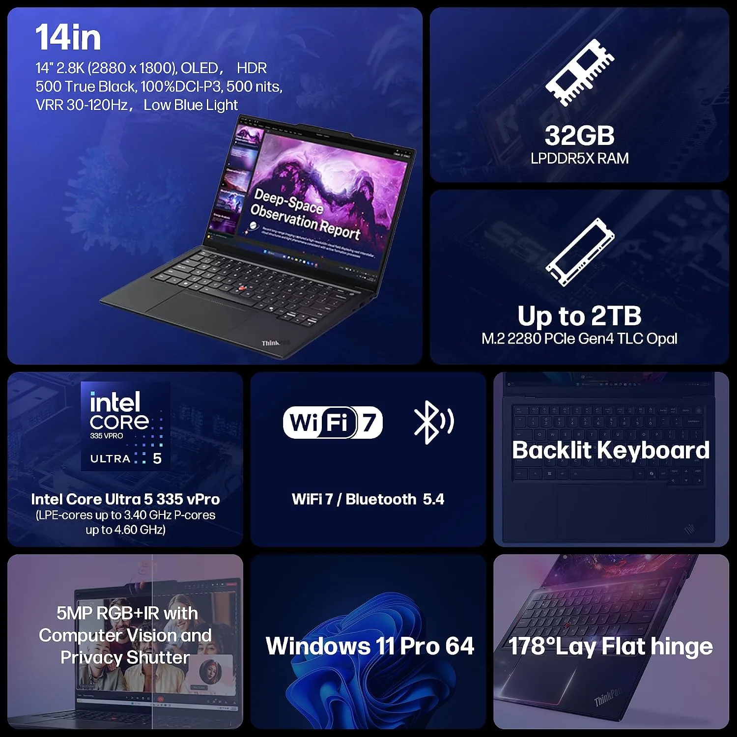 Lenovo ThinkPad X1 Carbon Gen 14 Aura Edition Core Ultra 5 335 vPro Laptop