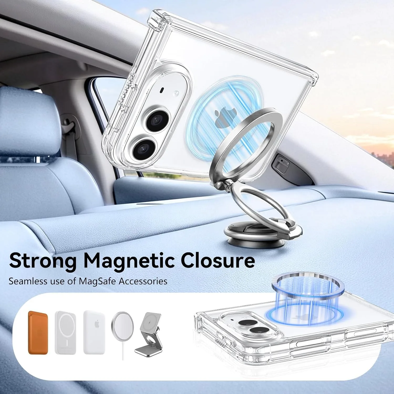 YINLAI Case for iPhone Duo 7.6-Inch,Compatible with Magsafe,Crystal Clear