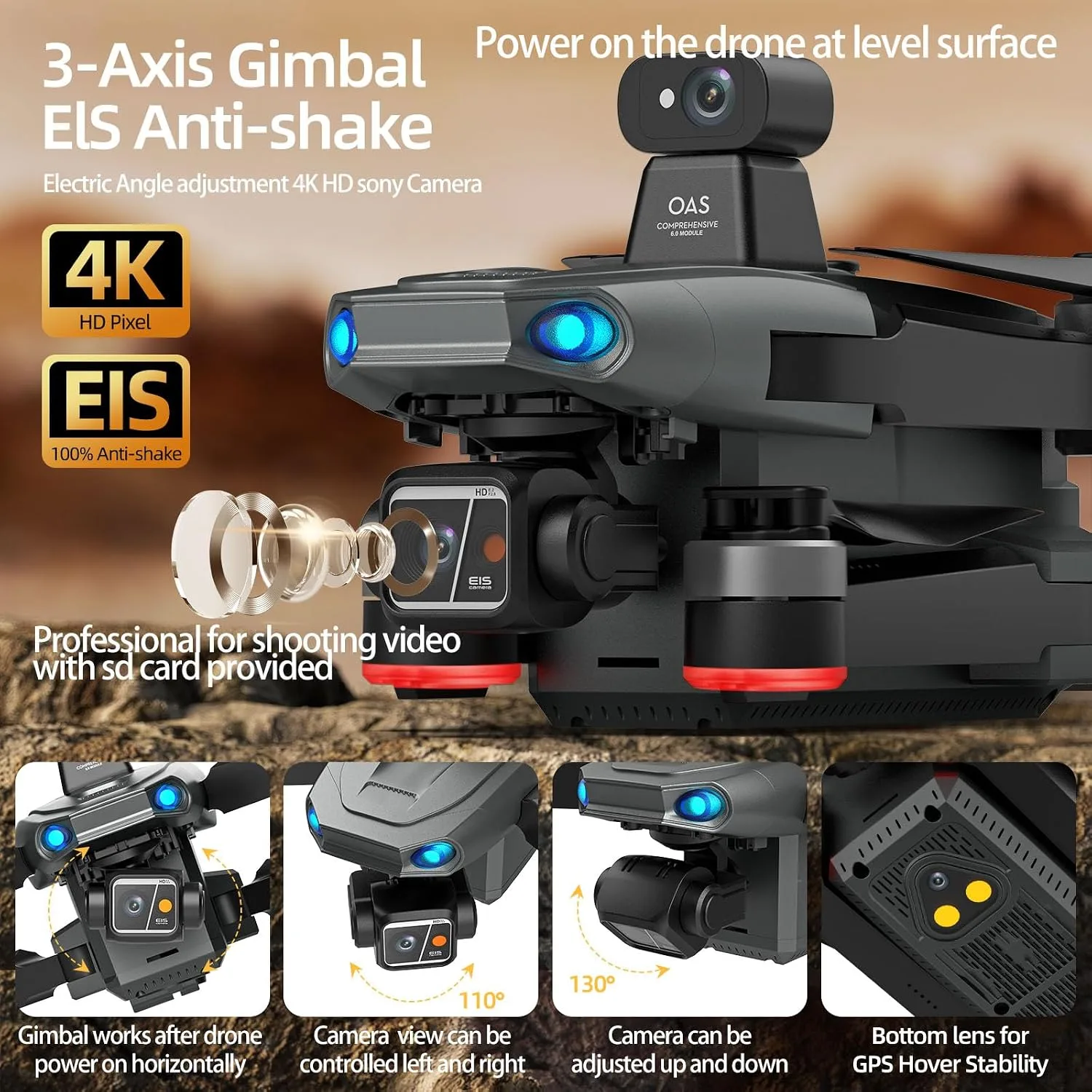 Bingchat Tablet Remote Professional Drones with Camera for Adults 4K Videos