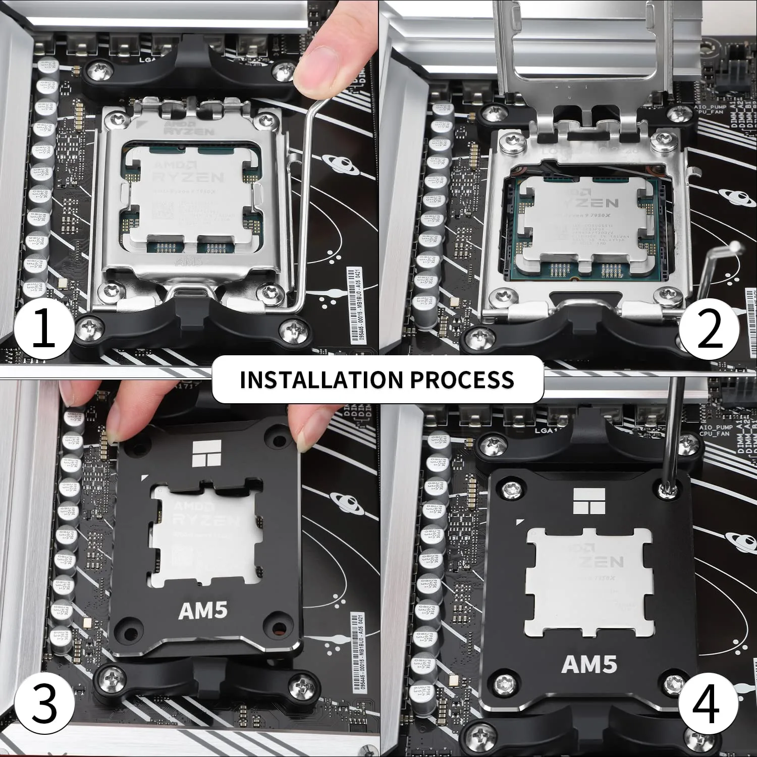 Thermalright ASF-Black AM5 CPU Holder, Corrective Anti-Bending Fixing Frame, Full-Fit Fixed Non-Marking Mounter, AM5 Anti-Bending Contact Frame, CPU Cooler Standard
