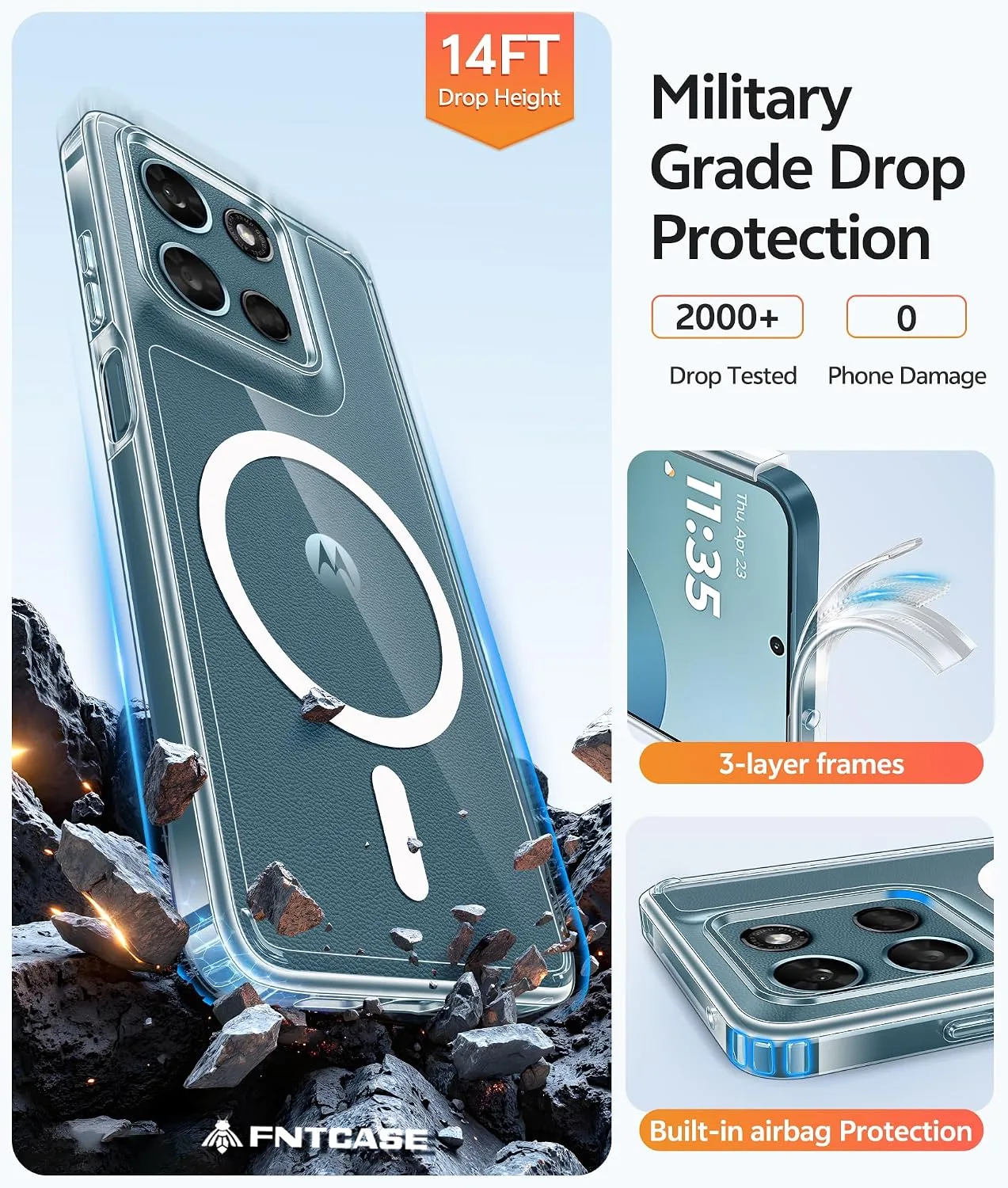 FNTCASE for Moto G Play 2026 / G 2026 / G 2025 Phone Case, Screen Protector