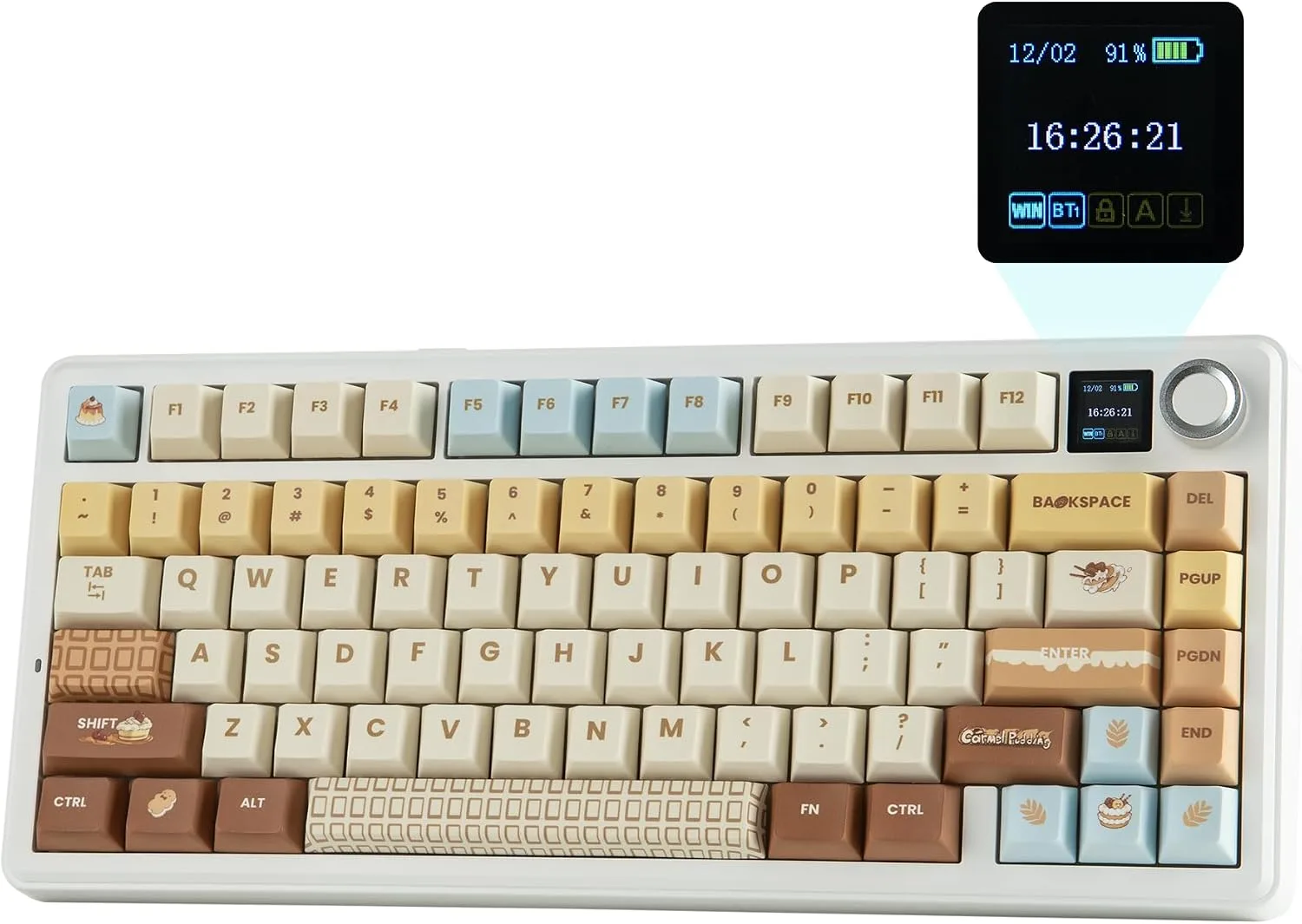 Teclado Gamer Mecánico Inalámbrico Epomaker X Aula F75 MAX 75% Caramelo