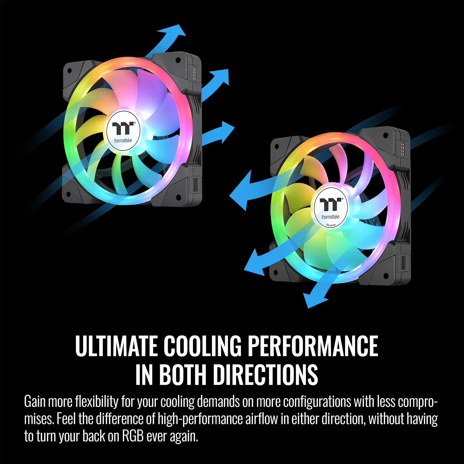 Thermaltake SWAFAN EX 12 ARGB PC Cooling Fan, 3-Fan pcak, 500~2000 RPM, Magnetic Connection, Reversable Blades, sync with MB RGB Software, CL-F167-PL12SW-A