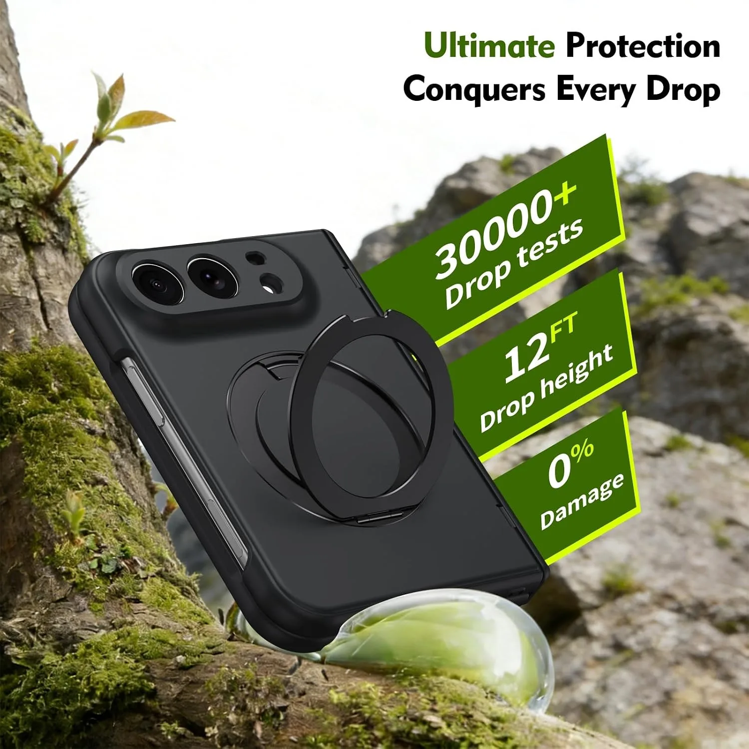 for iPhone Duo Case with Hinge Protection, Black