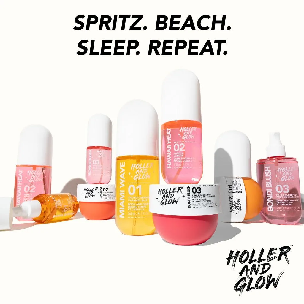 Holler Miami Wave Salted Caramel Body And Hair Mist, 8.11 fl oz